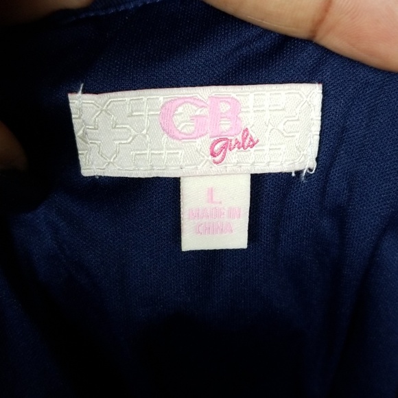 GB Girls| Navy Floral Embroidered Dress - Picture 4 of 4